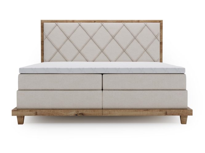 Designerskie Łóżko Kontynentalne do Sypialni BEIGE