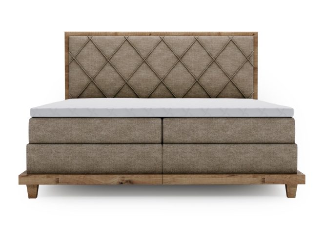 Designerskie Łóżko Kontynentalne do Sypialni BEIGE