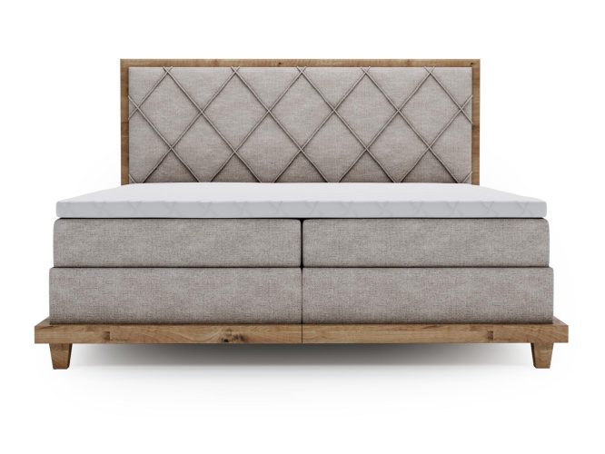 Designerskie Łóżko Kontynentalne do Sypialni BEIGE