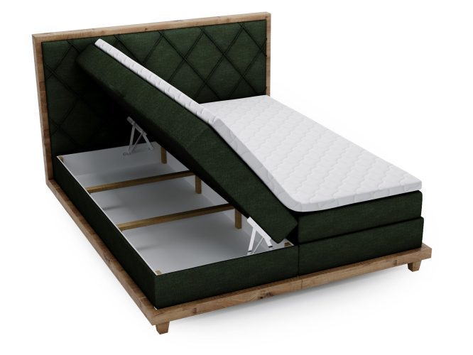 Designerskie Łóżko Kontynentalne do Sypialni BEIGE