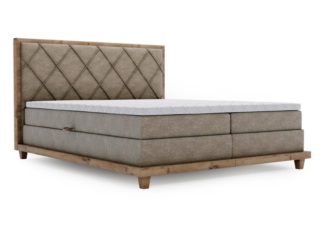 Designerskie Łóżko Kontynentalne do Sypialni BEIGE