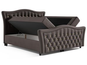 Miniaturka 2 - Brązowe łóżko z otwartym pojemnikiem w stylu glamour