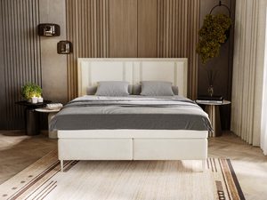 Miniaturka 13 - Łóżko kontynentalne w jasnym beżu z prostym, nowoczesnym designem