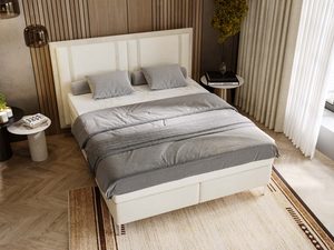 Miniaturka 15 - Łóżko tapicerowane w stylu loftowym z lamelowym zagłówkiem i materacem