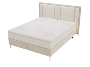 Miniaturka 9 - Minimalistyczne łóżko z tapicerką w odcieniu piaskowym