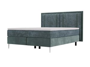 Miniaturka 2 - Prostokątne łóżko kontynentalne w kolorze Jeanowym z pojemnikiem