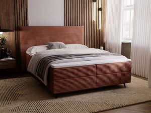 Miniaturka 34 - Łóżko tapicerowane w kolorze ceglanym z pionowym pikowaniem