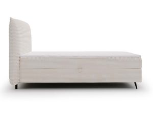 Miniaturka 6 - Białe łóżko z zaokrąglonymi krawędziami i tkaninowym obiciem