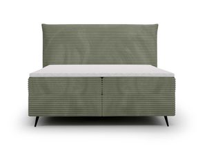 Miniaturka 3 - Zielone łóżko nowoczesne z dekoracyjnym zagłówkiem do sypialni glamour