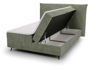 Miniaturka 23 - Zielone łóżko tapicerowane z pojemnikiem i funkcjonalnym systemem otwierania