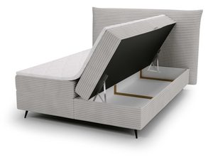 Miniaturka 25 - Jasnoszare łóżko z dużym pojemnikiem i solidną podstawą
