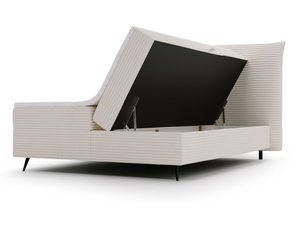 Miniaturka 26 - Jasny kontynentalny model łóżka z funkcją otwierania i dwoma materacami