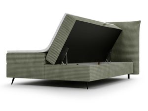 Miniaturka 28 - Zielone łóżko tapicerowane z pojemnikiem i funkcjonalnym systemem otwierania