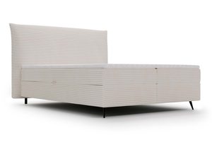 Miniaturka 11 - Białe łóżko tapicerowane z pojemnikiem i miękkim zagłówkiem w nowoczesnej sypialni