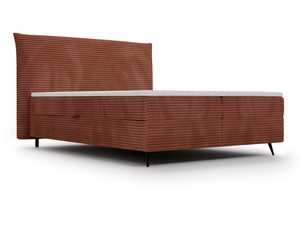 Miniaturka 14 - Łóżko z czerwonym obiciem i prostym zagłówkiem do nowoczesnego wnętrza