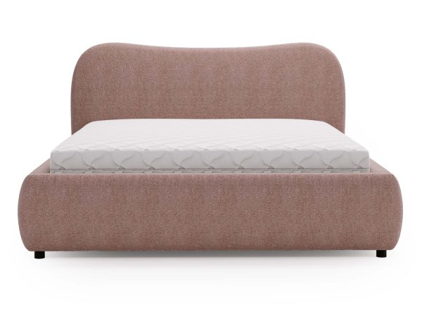 Różowe łóżko z miękkim zagłówkiem