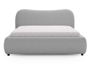 Miniaturka 3 - Jasnoszare łóżko z klasyczną linią i profilowanym zagłówkiem