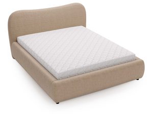 Miniaturka 9 - Beżowe łóżko tapicerowane z materacem w stylu skandynawskim