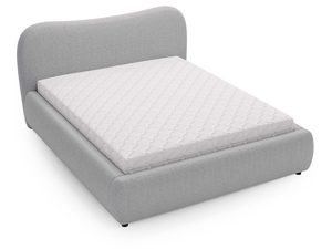 Miniaturka 11 - Szare łóżko z profilowanym materacem i drewnianym stelażem