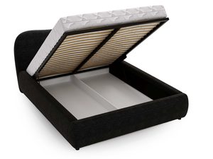 Miniaturka 24 - Czarne łóżko z pojemnikiem i stelażem z drewna w stylu minimalistycznym