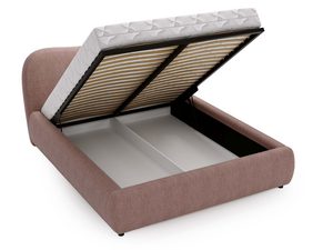 Miniaturka 22 - Różowe łóżko z podnoszonym stelażem drewnianym i miejscem na pościel