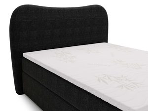 Miniaturka 11 - Czarne łóżko z wysokim zagłówkiem i pikowaną strukturą