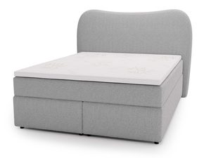 Miniaturka 3 - Szare łóżko z zaokrąglonym zagłówkiem i białym materacem