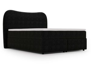 Miniaturka 17 - Czarne łóżko tapicerowane z wysokim zagłówkiem i pojemnikiem na pościel