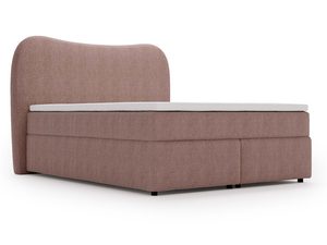 Miniaturka 15 - Różowe łóżko tapicerowane z wysokim zagłówkiem i białym materacem