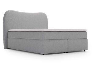 Miniaturka 16 - Szare łóżko tapicerowane z pojemnikiem i wysokim zagłówkiem do nowoczesnej sypialni