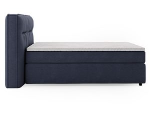 Miniaturka 11 - Granatowe łóżko kontynentalne z materacem i niskim zagłówkiem