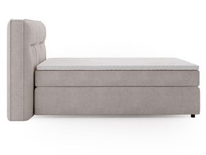 Miniaturka 12 - Szare łóżko z gładką strukturą materiału i wygodnym zagłówkiem