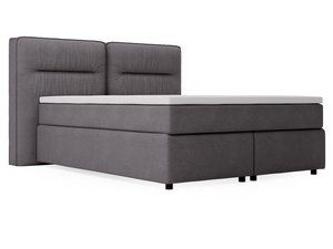 Miniaturka 22 - Grafitowe łóżko kontynentalne z miękką tapicerką i prostą bryłą