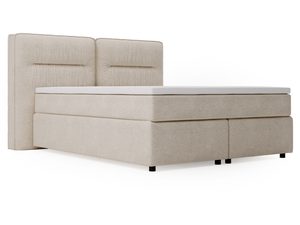 Miniaturka 24 - Jasne łóżko kontynentalne z zagłówkiem bez pikowania do minimalistycznej sypialni