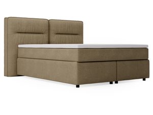 Miniaturka 23 - Oliwkowe łóżko tapicerowane z prostym oparciem i funkcjonalną podstawą