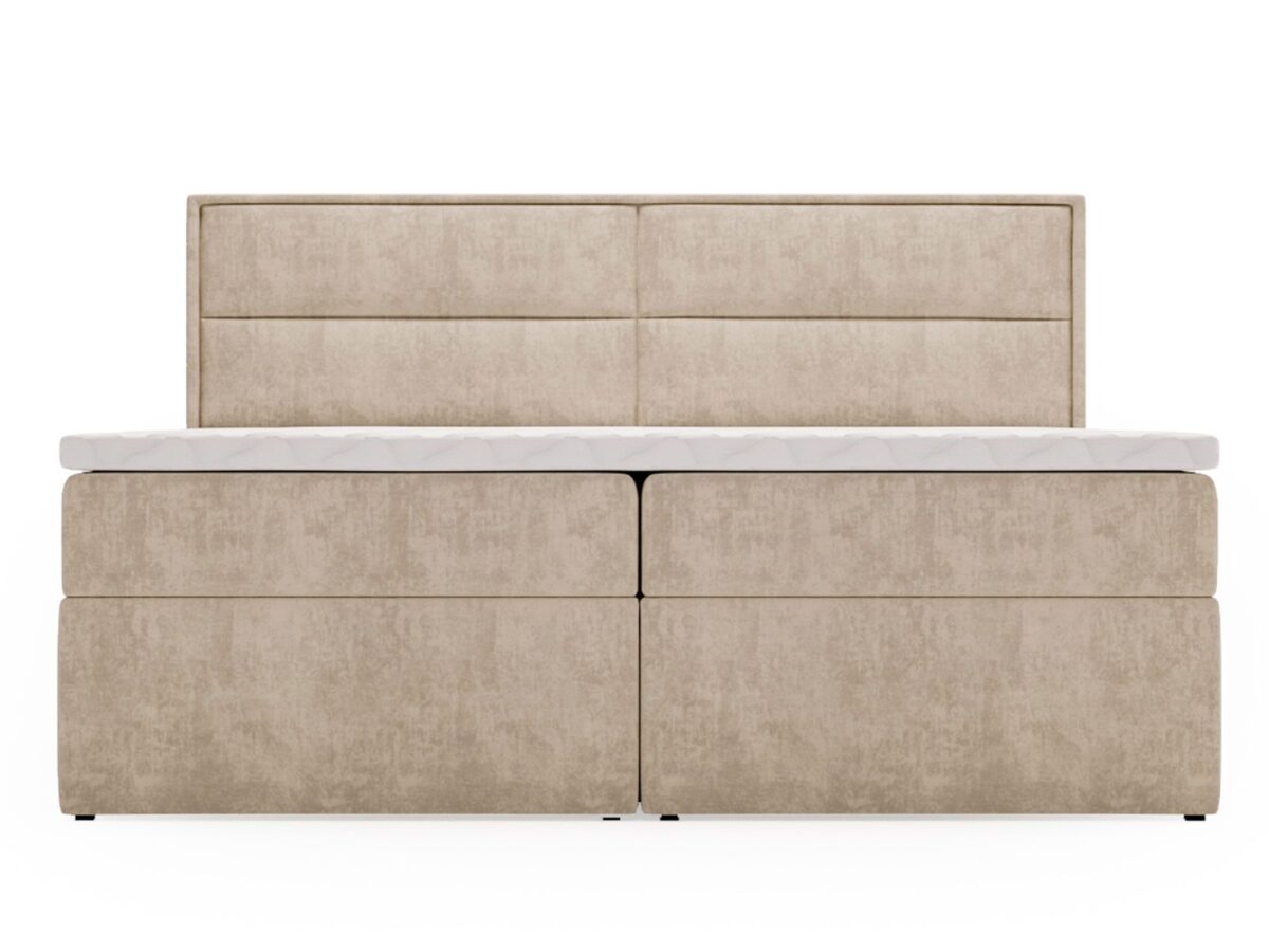 Przytulne Łóżko Tapicerowane z Pojemnikiem na Pościel ULOPI