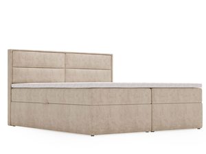 Miniaturka 3 - Jasnobeżowa sofa tapicerowana z wysokim zagłówkiem