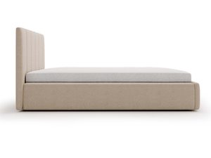 Miniaturka 29 - Beżowe łóżko tapicerowane z pikowanym oparciem profil boczny