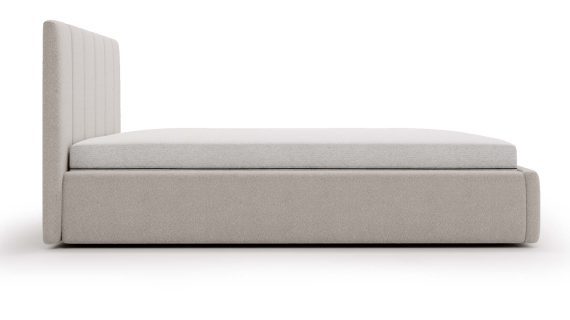 Miniaturka 27 - Klasyczne Szare Łóżko Tapicerowane z Zagłówkiem Pikowanym ELBASIC