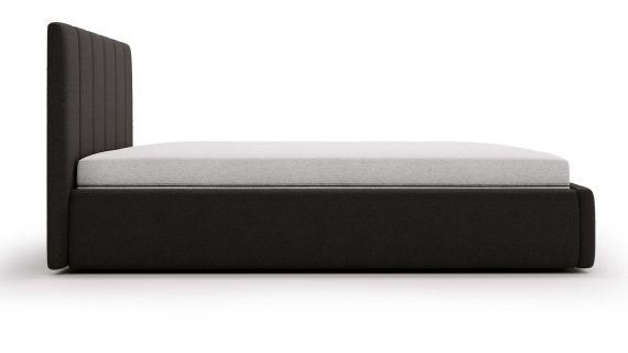 Miniaturka 26 - Klasyczne Szare Łóżko Tapicerowane z Zagłówkiem Pikowanym ELBASIC