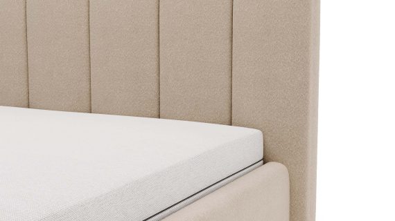 Miniaturka 35 - Klasyczne Szare Łóżko Tapicerowane z Zagłówkiem Pikowanym ELBASIC