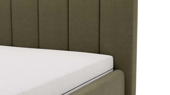 Miniaturka 34 - Klasyczne Szare Łóżko Tapicerowane z Zagłówkiem Pikowanym ELBASIC