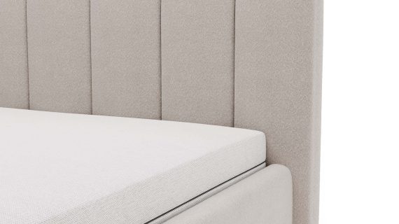 Miniaturka 33 - Klasyczne Szare Łóżko Tapicerowane z Zagłówkiem Pikowanym ELBASIC