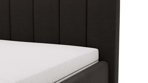 Miniaturka 32 - Klasyczne Szare Łóżko Tapicerowane z Zagłówkiem Pikowanym ELBASIC