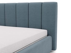 Miniaturka 31 - Niebieski zagłówek łóżka tapicerowanego detal pikowania