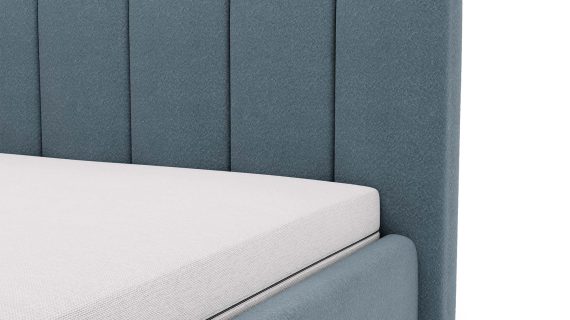 Miniaturka 31 - Klasyczne Szare Łóżko Tapicerowane z Zagłówkiem Pikowanym ELBASIC