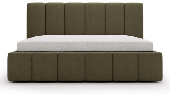 Miniaturka 4 - Klasyczne Szare Łóżko Tapicerowane z Zagłówkiem Pikowanym ELBASIC