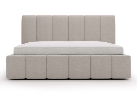 Klasyczne Szare Łóżko Tapicerowane z Zagłówkiem Pikowanym ELBASIC