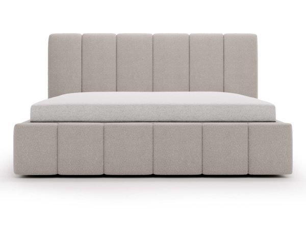 Klasyczne Szare Łóżko Tapicerowane z Zagłówkiem Pikowanym ELBASIC