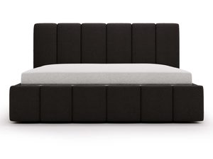 Miniaturka 3 - Grafitowe łóżko tapicerowane z segmentową ramą frontalny